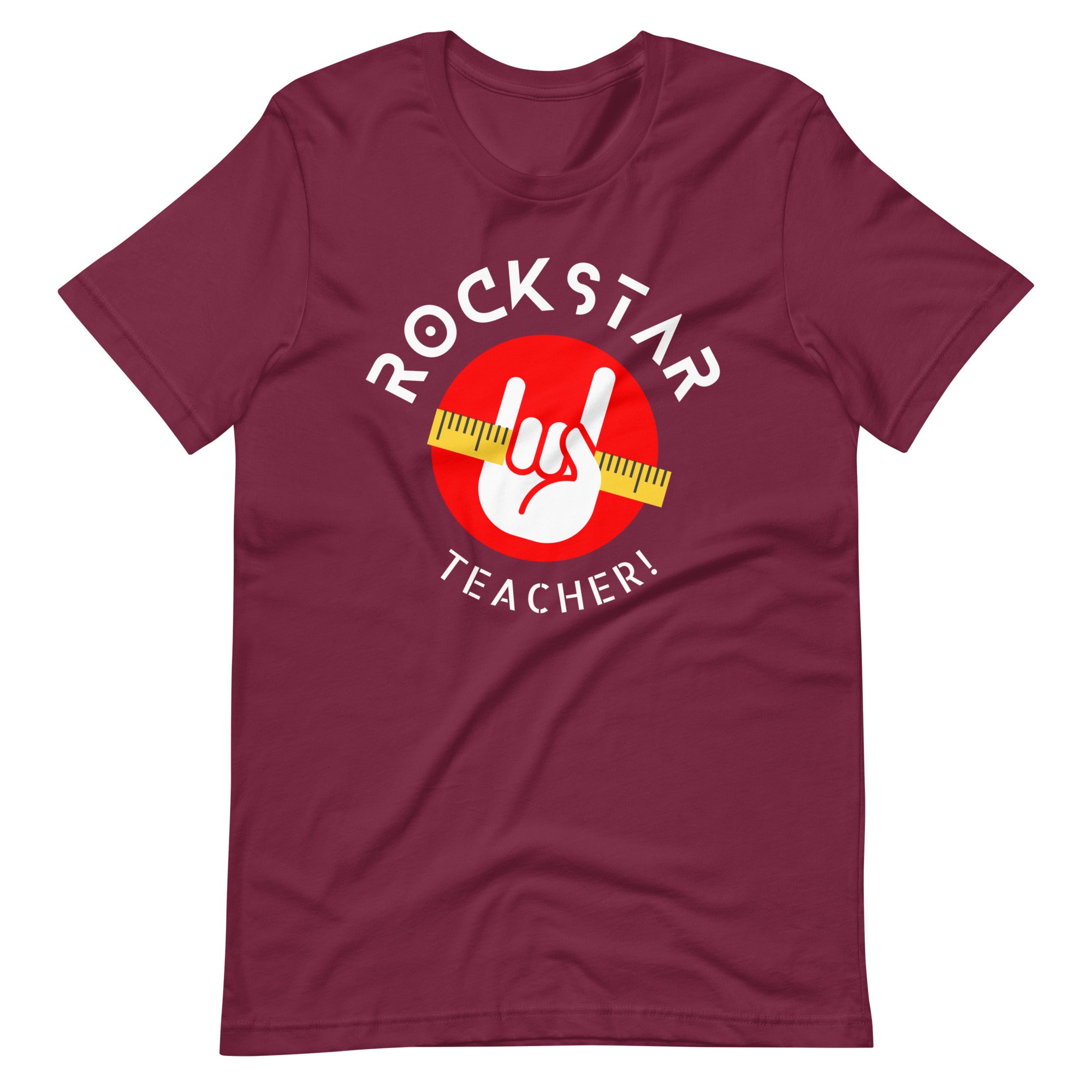 Rockstar Teacher Shirt Maroon / XL