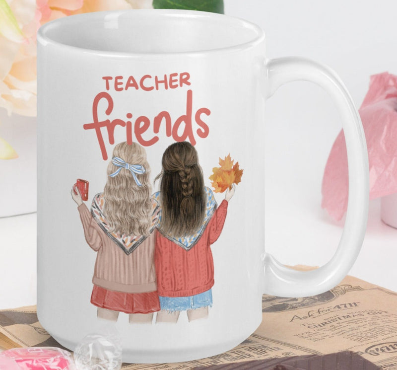 Teacher Friends - White glossy mug
